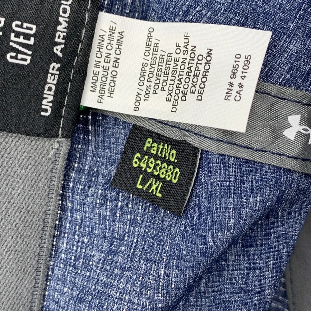 Under Armour Golf Hat LG / XL Fitted Stretch Heather Blue Green Soft Light Cap